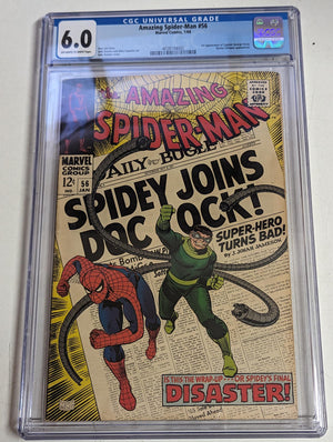 Amazing Spider-Man #56 Certified Guaranty Company (CGC) Graded 6.0 - First Appearance of Captain George Stacy