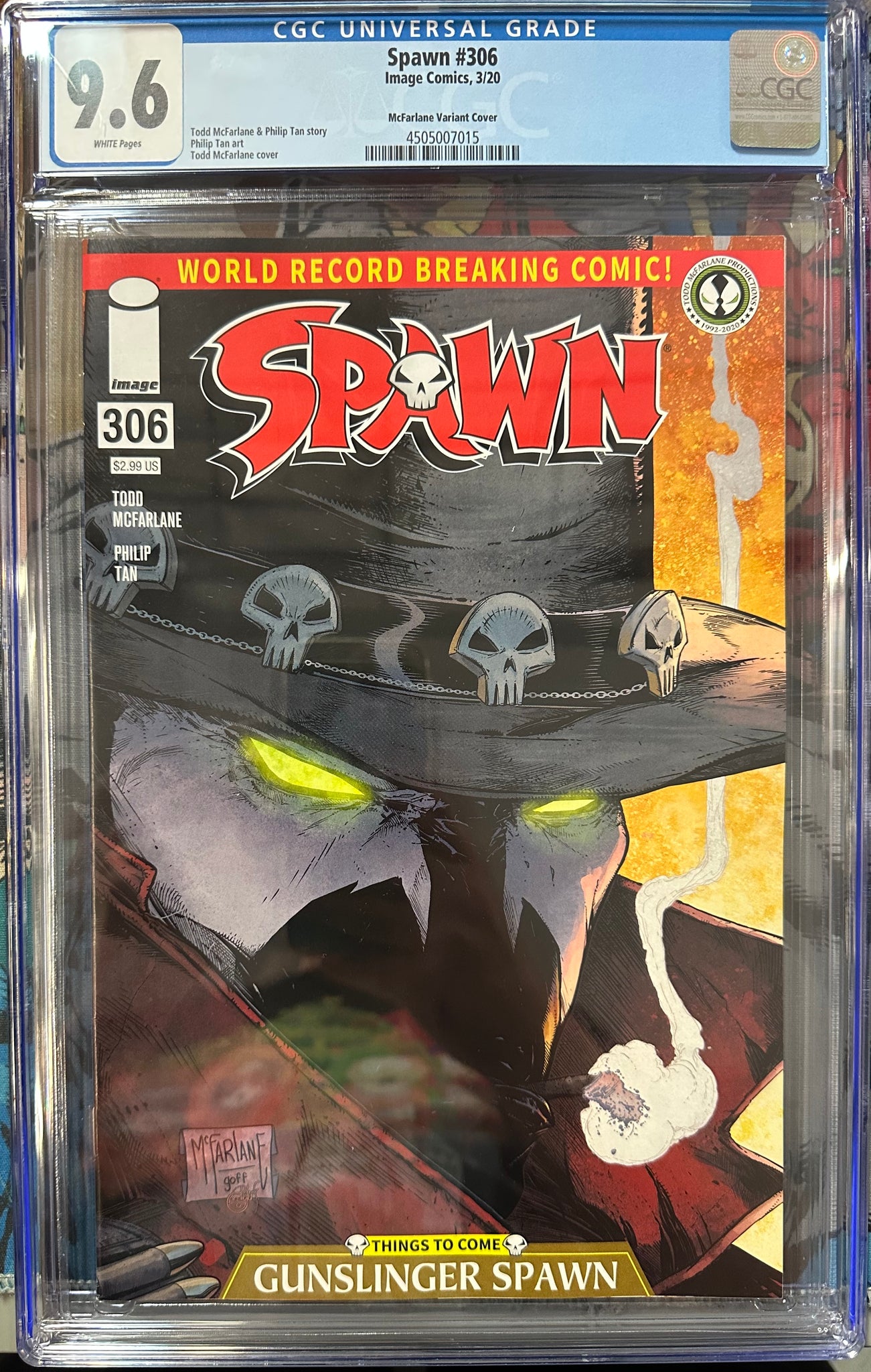 Spawn #306 Certified Guaranty Company (CGC) Graded 9.6 - 1st Gunslinger Spawn