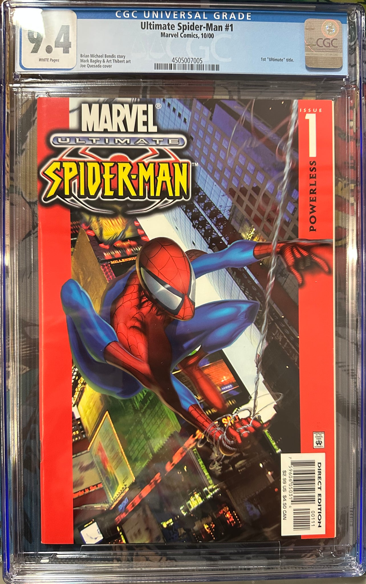 Ultimate Spider-Man #1 Certified Guaranty Company (CGC) Graded 9.4