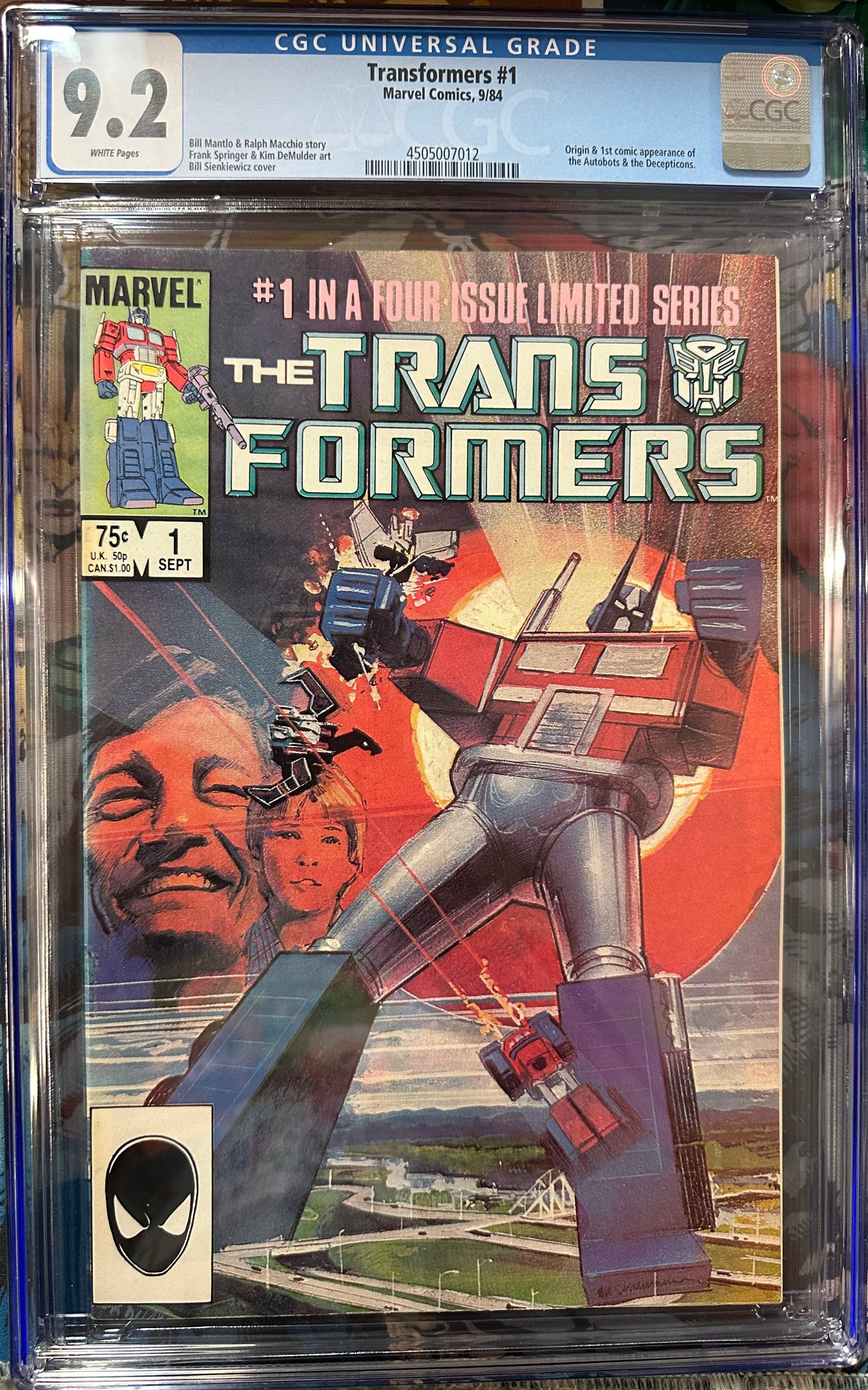 Transformers #1 Certified Guaranty Company (CGC) Graded 9.2