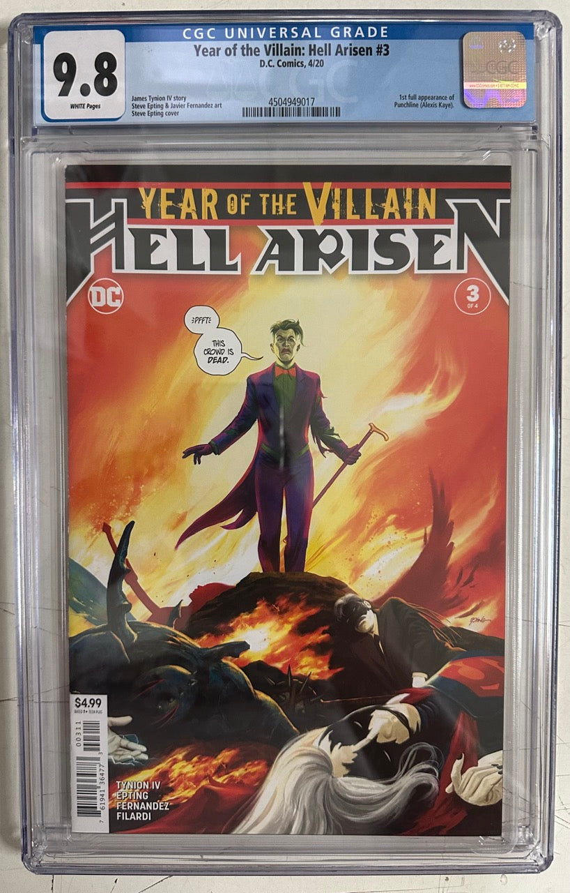 Year Of The Villain: Hell Arisen #3 Certified Guaranty Company (CGC) Graded 9.8 - 1st Cameo Punchline