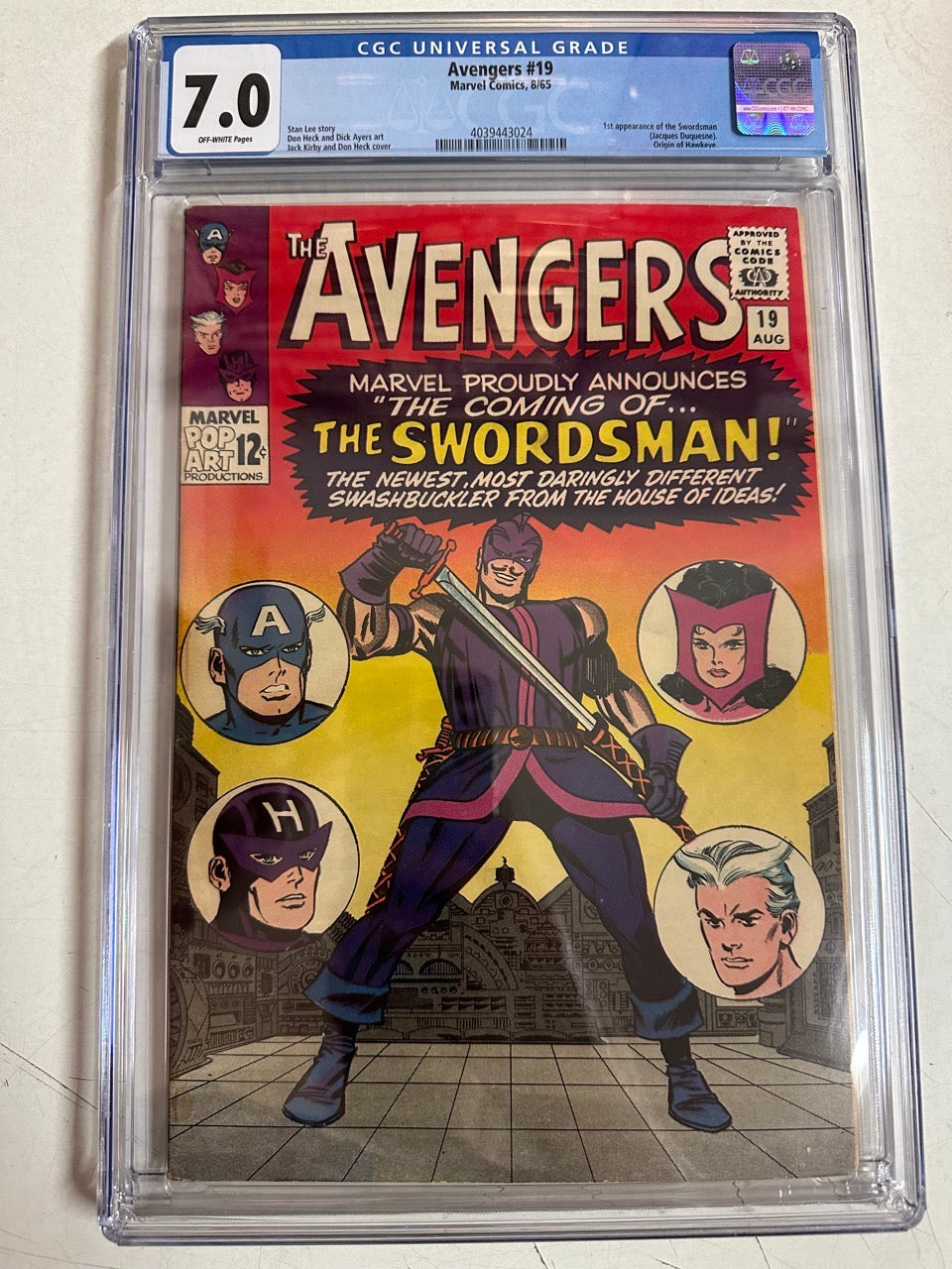 Avengers (1965) #19 Certified Guaranty Company (CGC) Graded 7.0