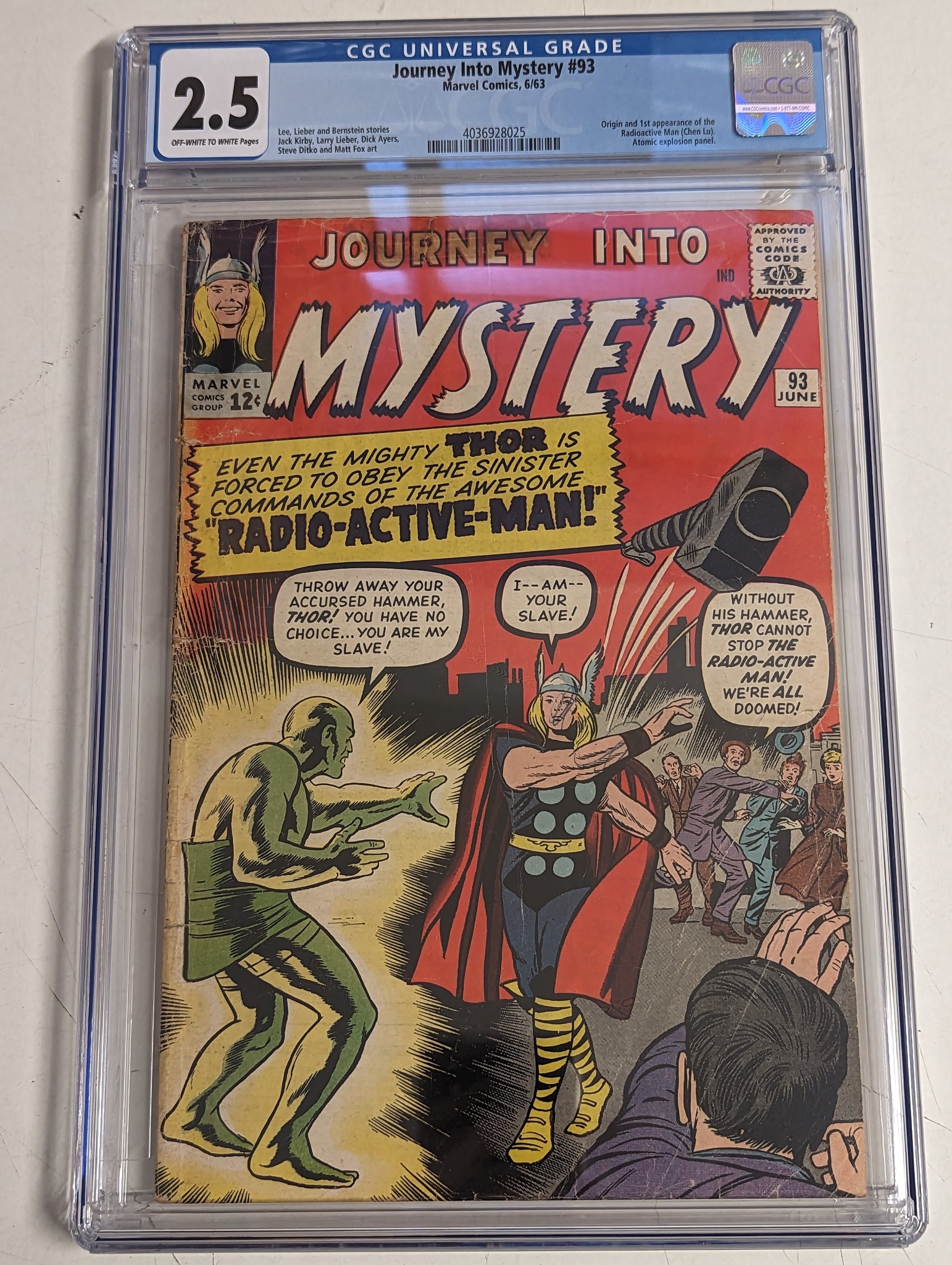 Journey Into Mystery #93 Certified Guaranty Company (CGC) Graded 2.5