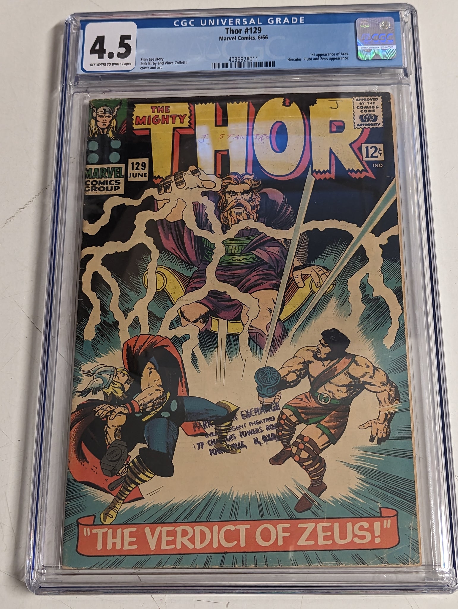 Thor #129 Certified Guaranty Company (CGC) Graded 4.5