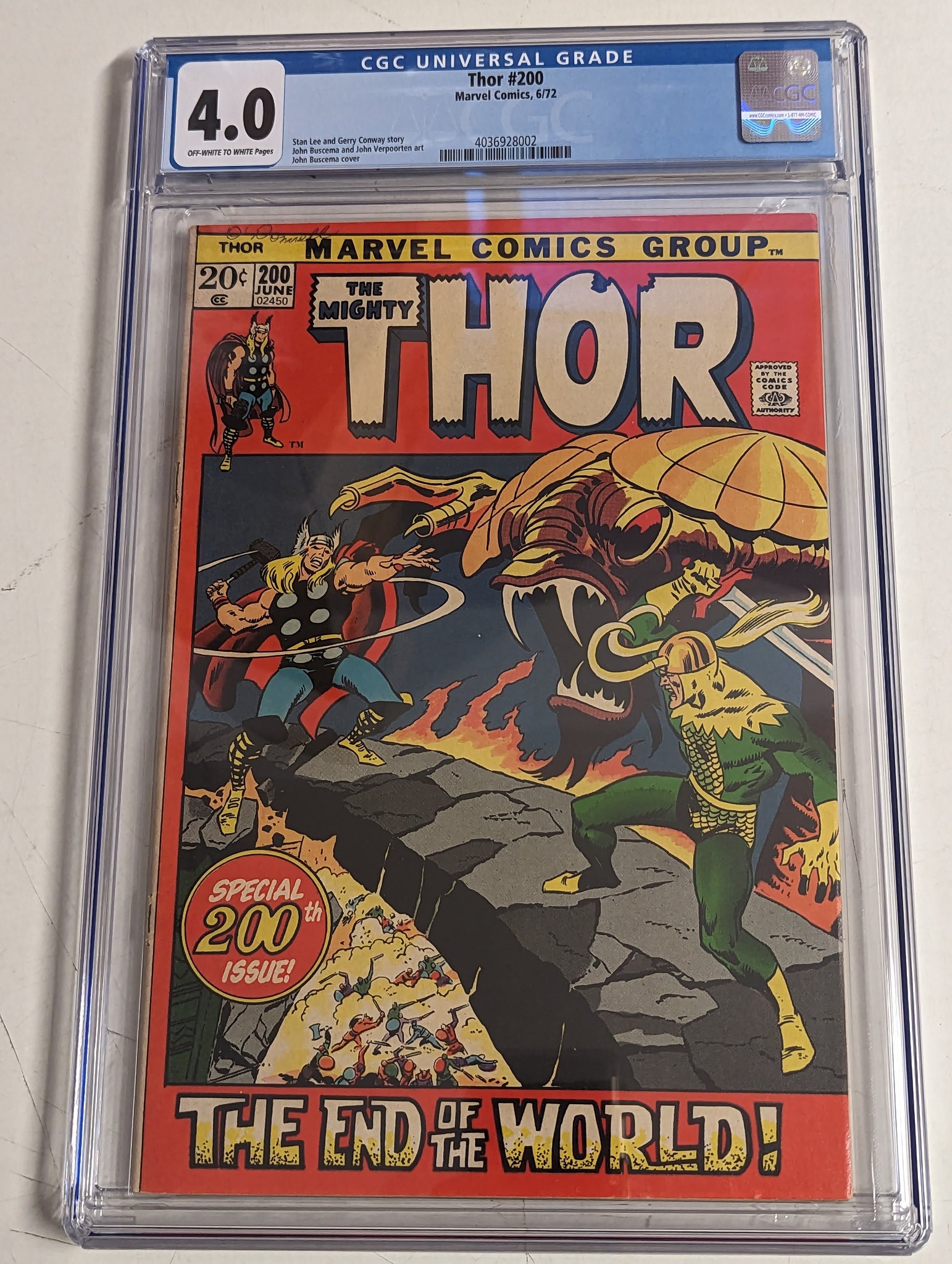 Thor #200 Certified Guaranty Company (CGC) Graded 4.0